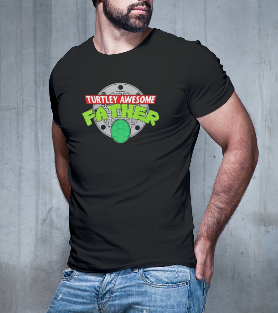 Turtley Awesome Father Sewer Cover Turtle Shell Father's Day T-Shirt