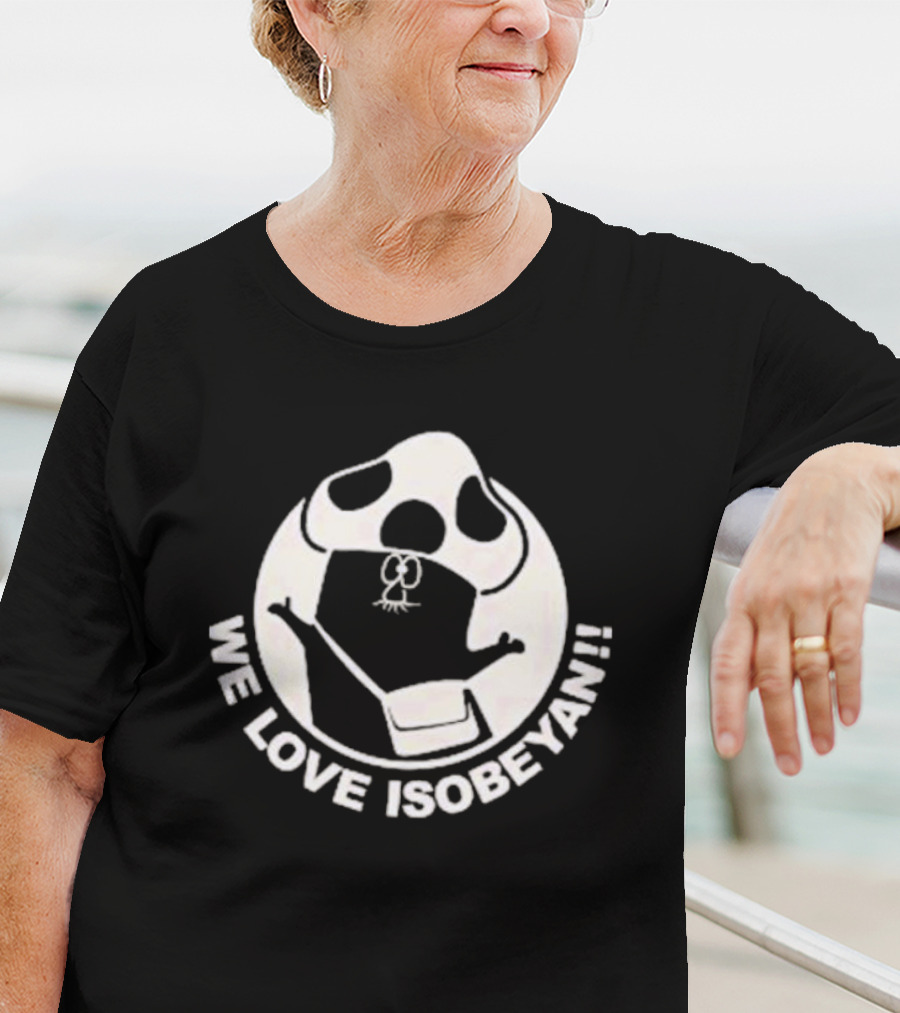 WE LOVE ISOBEYAN Cartoon Mole Character In White Circle T-Shirt