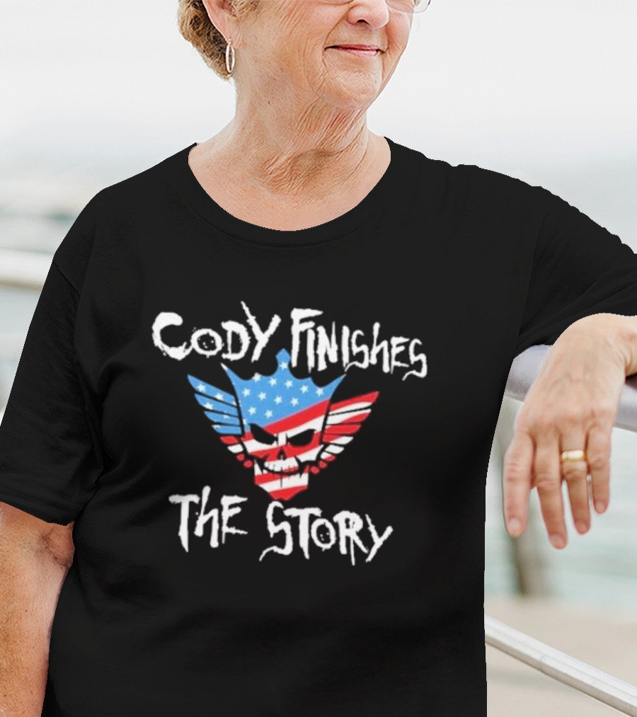 Cody Finishes The Story Skull Wings American Flag T-Shirt