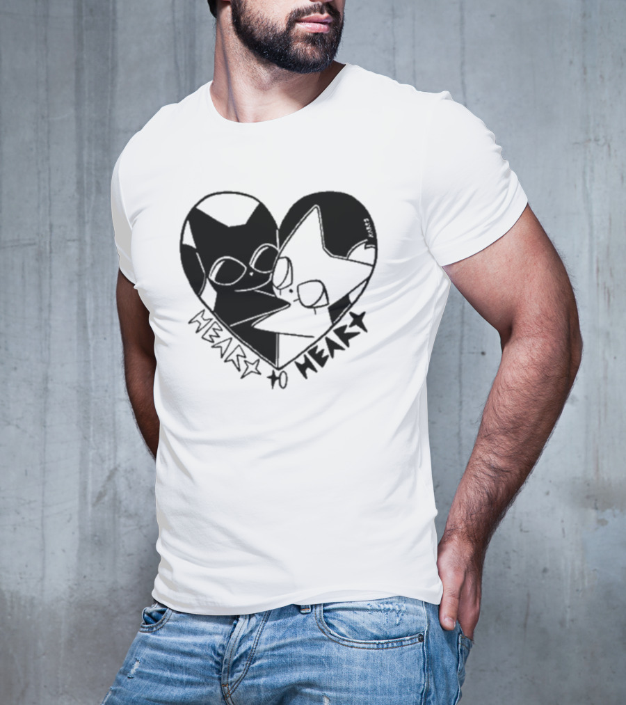 Heart To Heart Everpress Black And White Cat T-Shirt