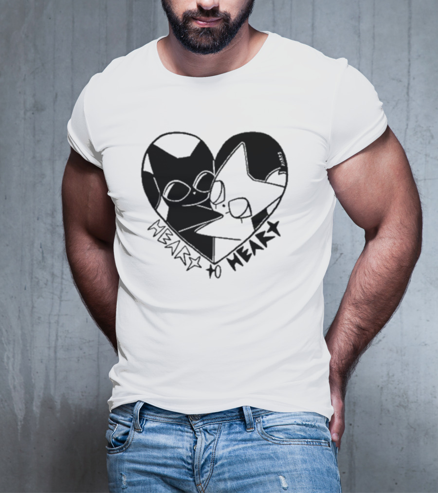 Heart To Heart Everpress Black And White Cat T-Shirt
