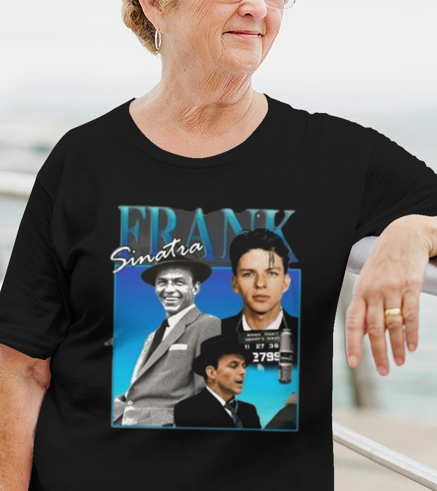 Frank Sinatra Classic Blue Portrait Montage T-Shirt