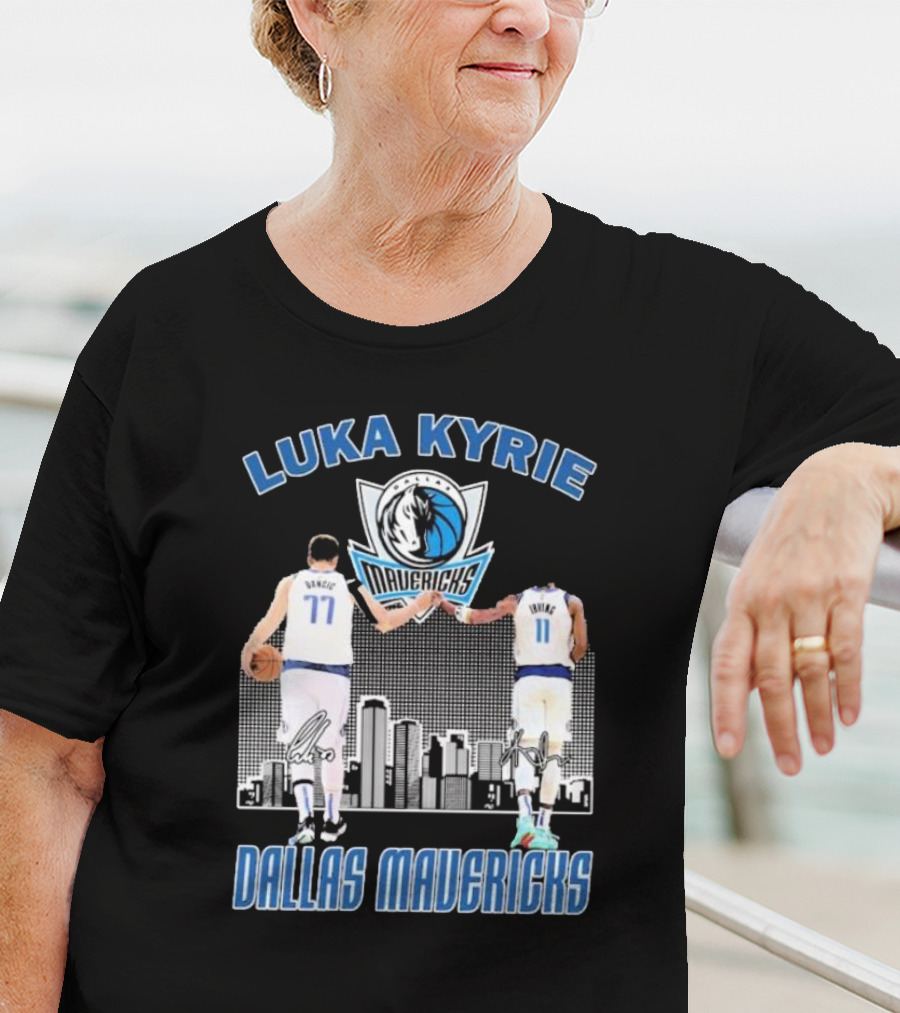 Luka Kyrie Signature Dallas Mavericks City Skyline Basketball T-Shirt