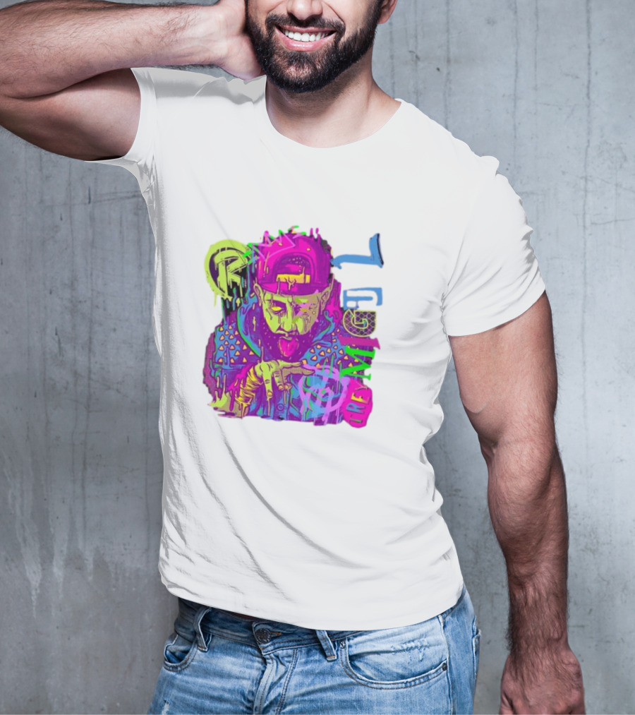 Trey Miguel Neon Drip Purple Paint T-Shirt
