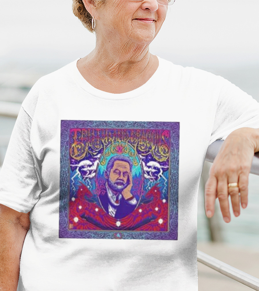 Truth And Dragons Psychedelic Portrait Neon T-Shirt