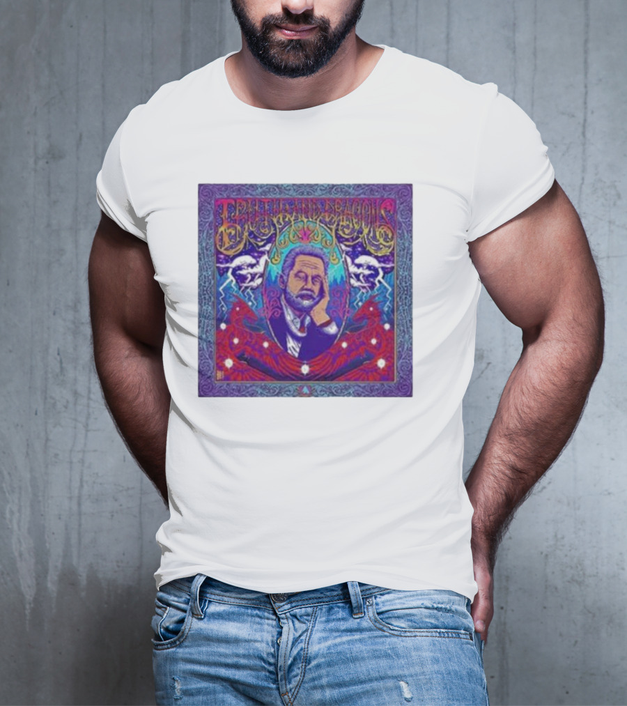 Truth And Dragons Psychedelic Portrait Neon T-Shirt