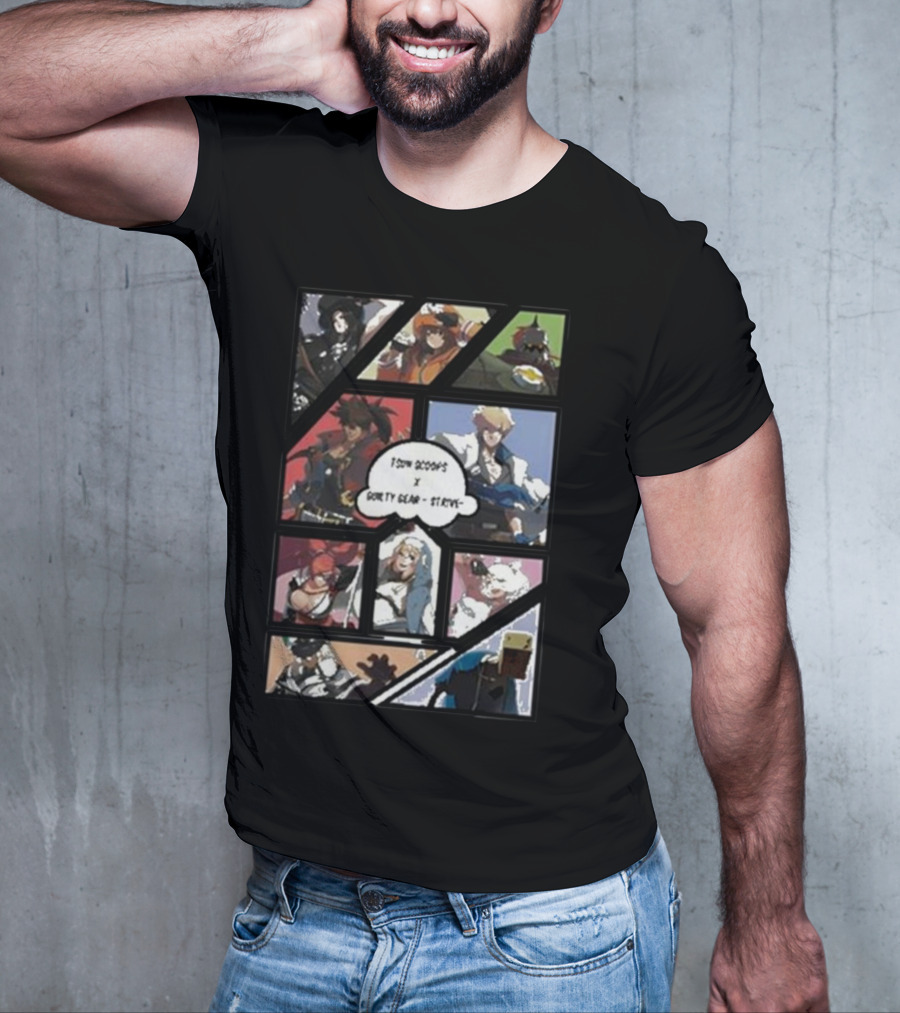 Tsun Scoops Collaboration With Guilty Gear Strive Iconic Characters Panel T-Shirt
