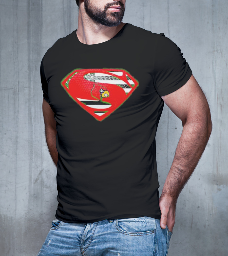 Superman Logo Louisville Cardinals USA Flag Fusion T-Shirt
