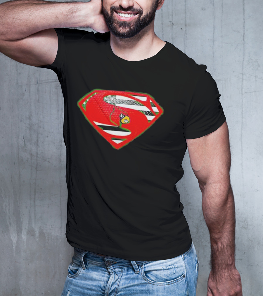 Superman Logo Louisville Cardinals USA Flag Fusion T-Shirt