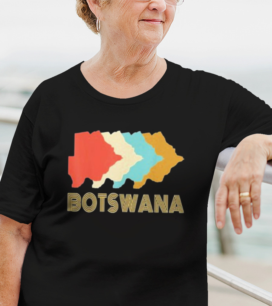Botswana Vintage Multi-Color Map T-Shirt