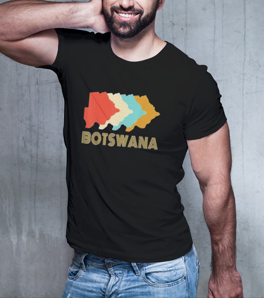 Botswana Vintage Multi-Color Map T-Shirt