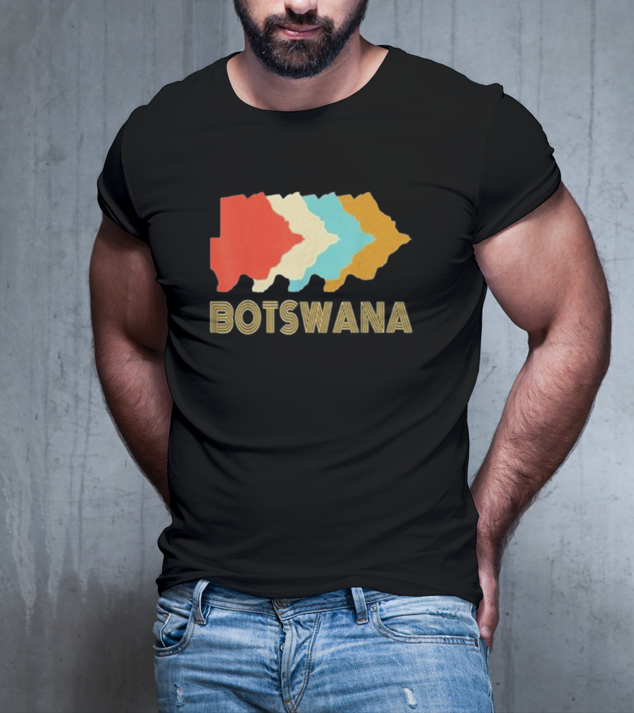 Botswana Vintage Multi-Color Map T-Shirt