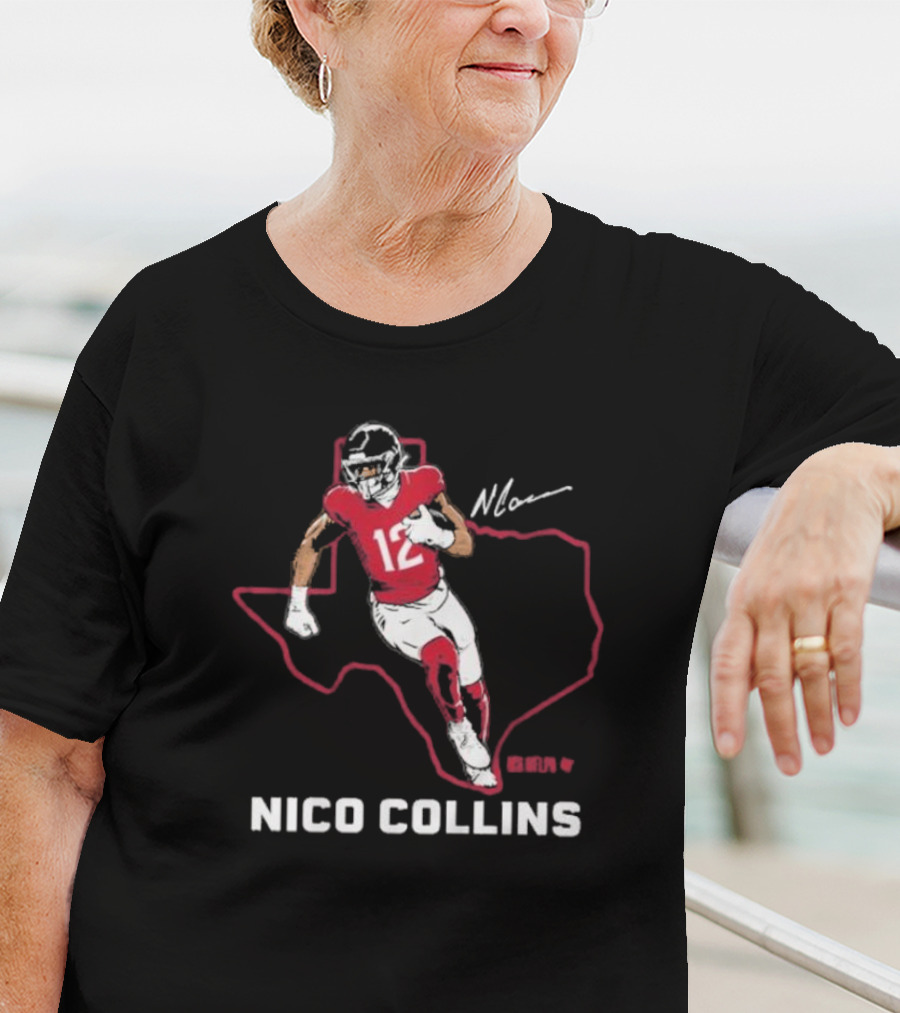 Nico Collins Texas Football Star Number 12 Signature T-Shirt