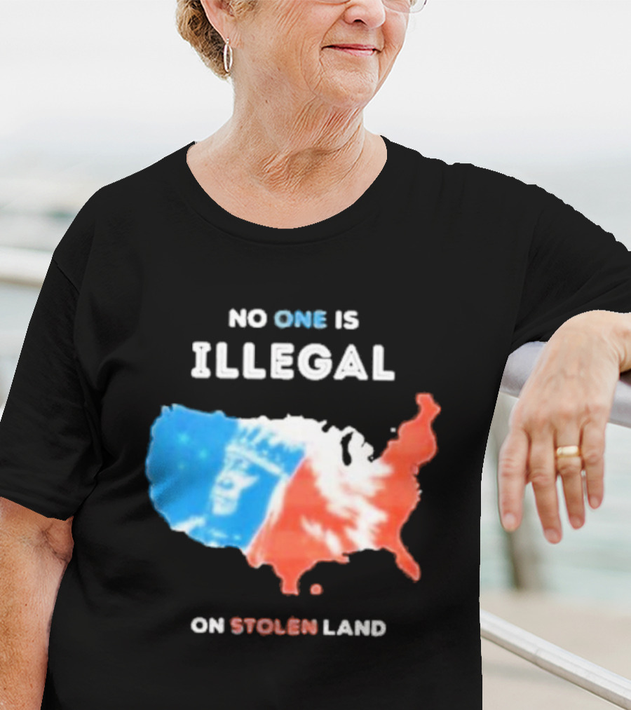NO ONE IS ILLEGAL ON STOLEN LAND Indigenous Map T-Shirt