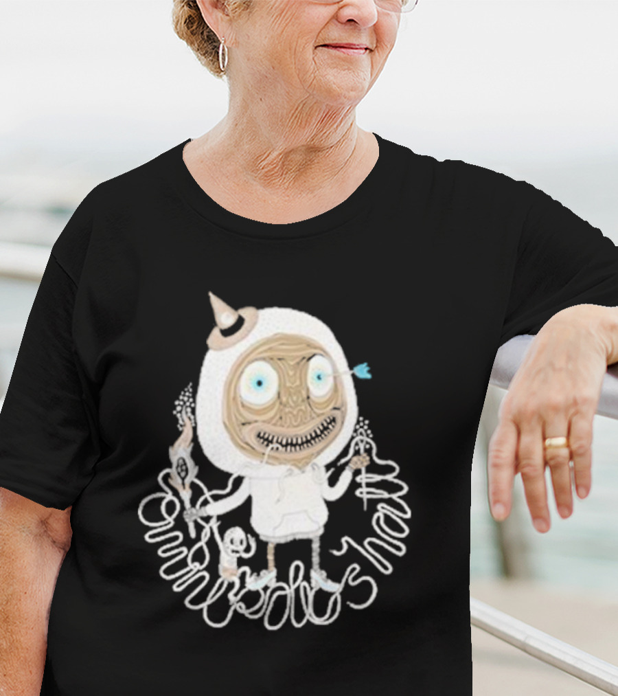 Omnipollos Shast Mr Teeth Alien Mask And Wand Character T-Shirt