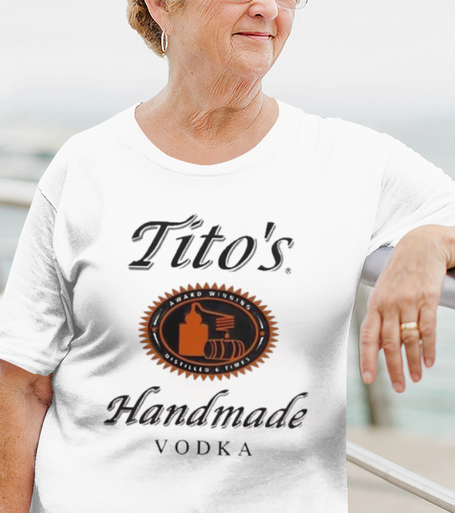 Tito's Handmade Vodka Austin Texas Distillers Label T-Shirt