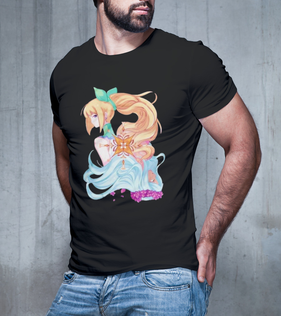 Virgo Versus The Zodiac Anime Illustration With Pastel Colors And Floral Elements T-Shirt
