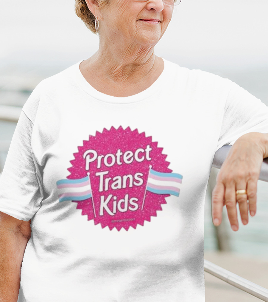 Protect Trans Kids Megamikoart Transgender Flag Pride T-Shirt