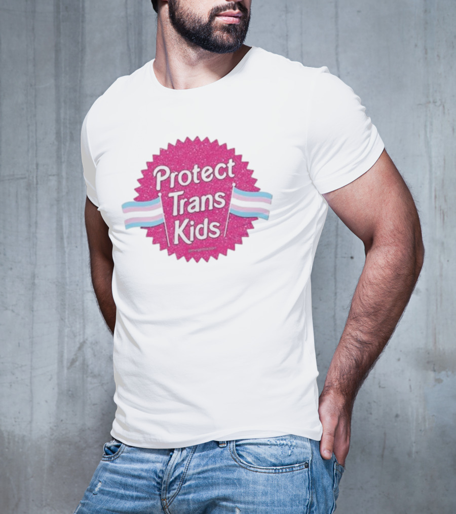 Protect Trans Kids Megamikoart Transgender Flag Pride T-Shirt