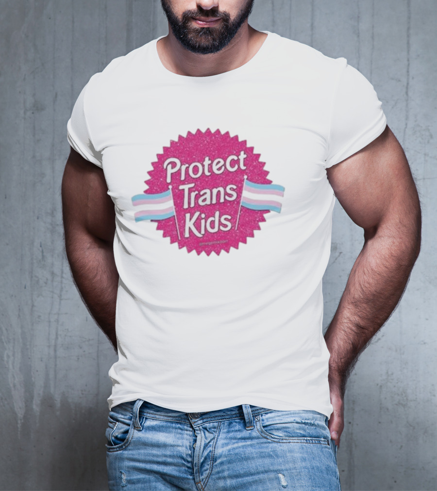 Protect Trans Kids Megamikoart Transgender Flag Pride T-Shirt