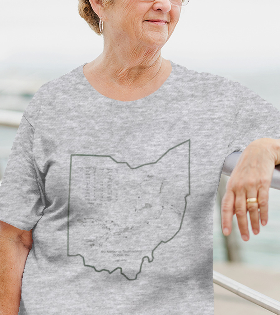 Abercrombie And Fitch Memorial Tournament Ohio State Map Outline T-Shirt