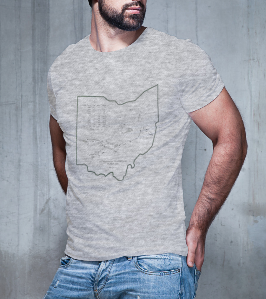 Abercrombie And Fitch Memorial Tournament Ohio State Map Outline T-Shirt