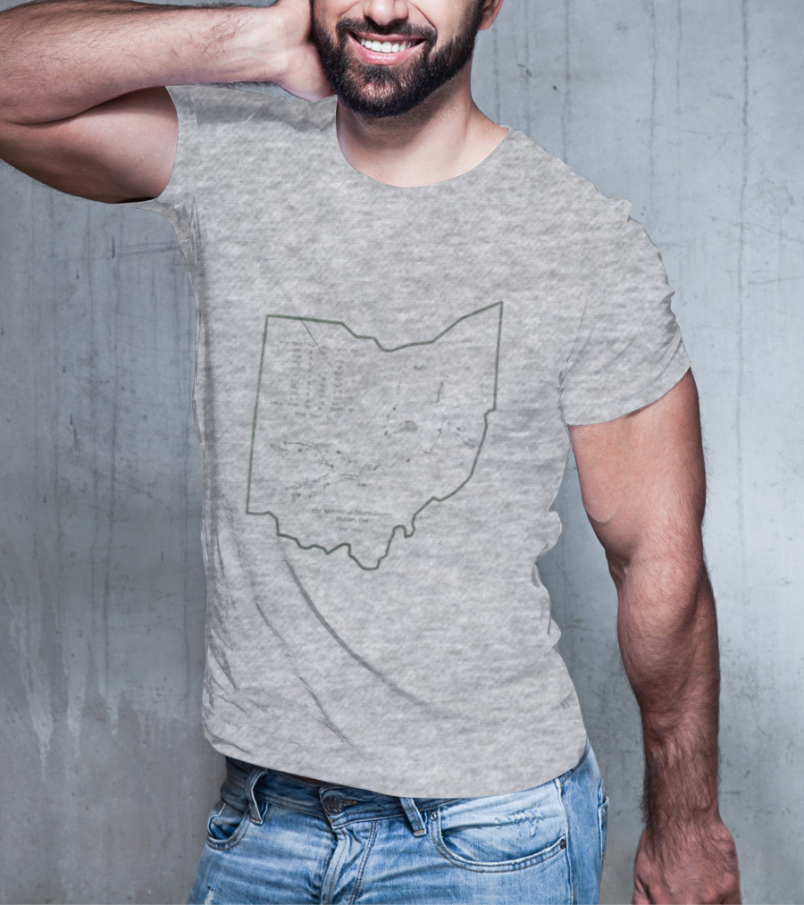 Abercrombie And Fitch Memorial Tournament Ohio State Map Outline T-Shirt