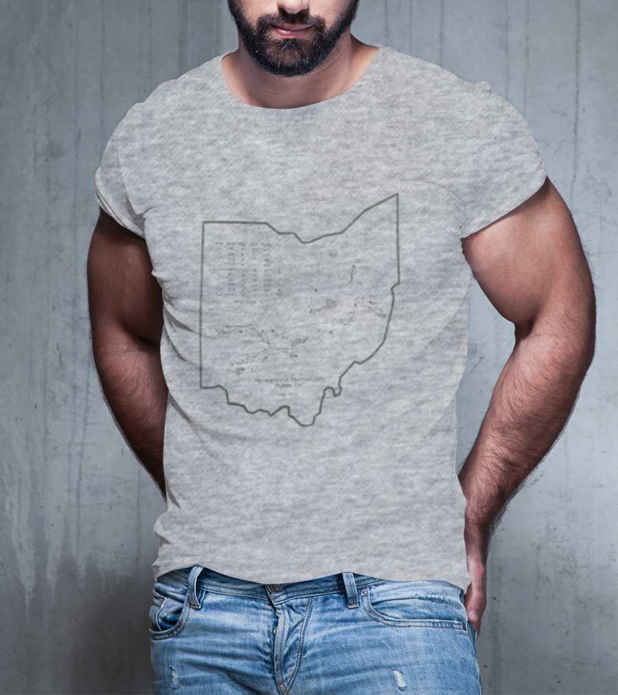 Abercrombie And Fitch Memorial Tournament Ohio State Map Outline T-Shirt