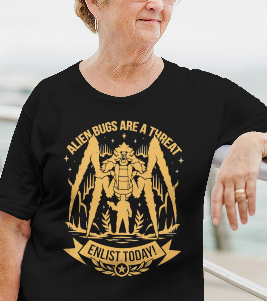 Alien Bugs Are A Threat Enlist Today Against Giant Monster Spider T-Shirt