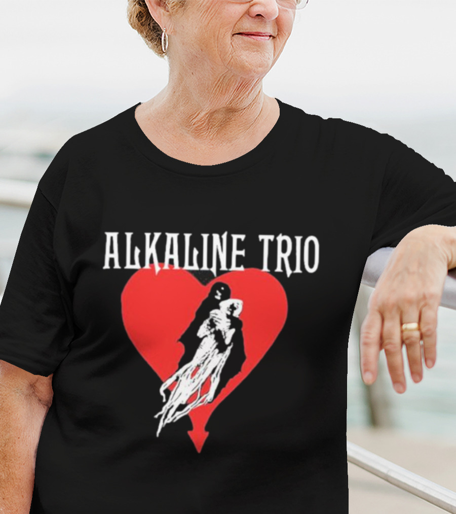 Alkaline Trio Heart Swept Cloaked Figure And Red Heart T-Shirt