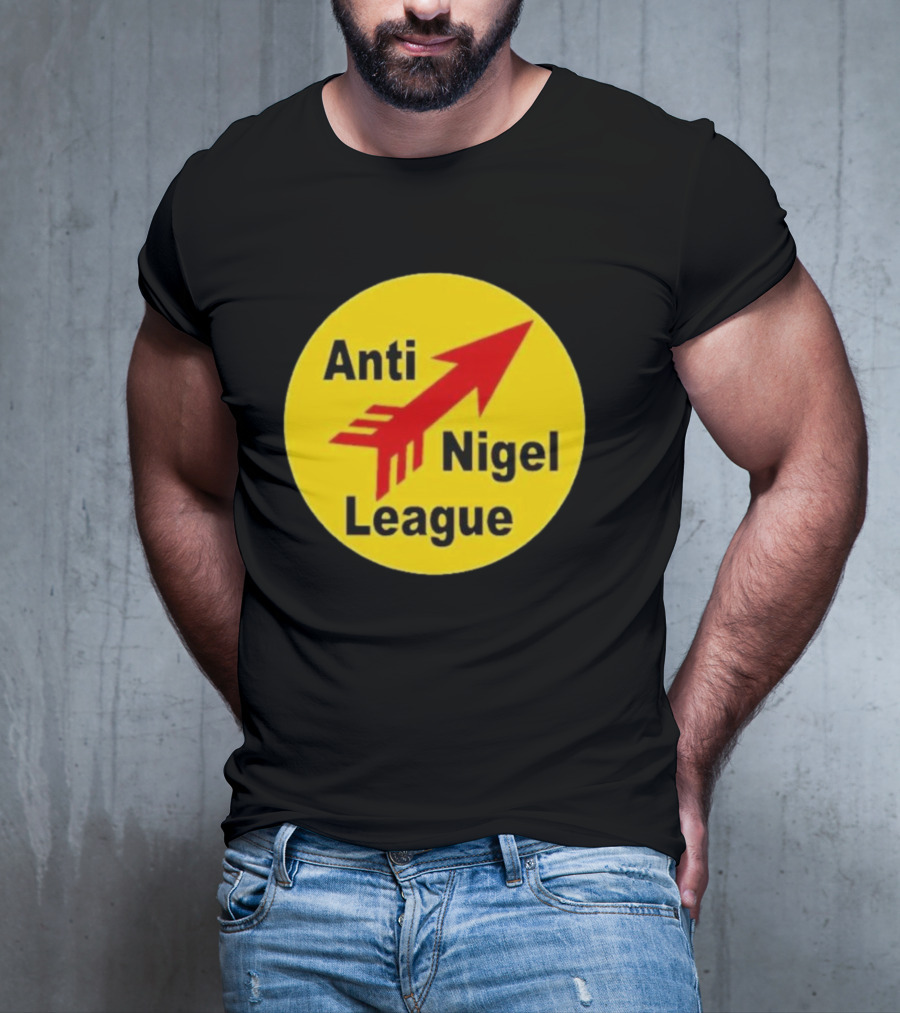 Anti Nigel League Red Arrow Emblem Yellow Circle T-Shirt