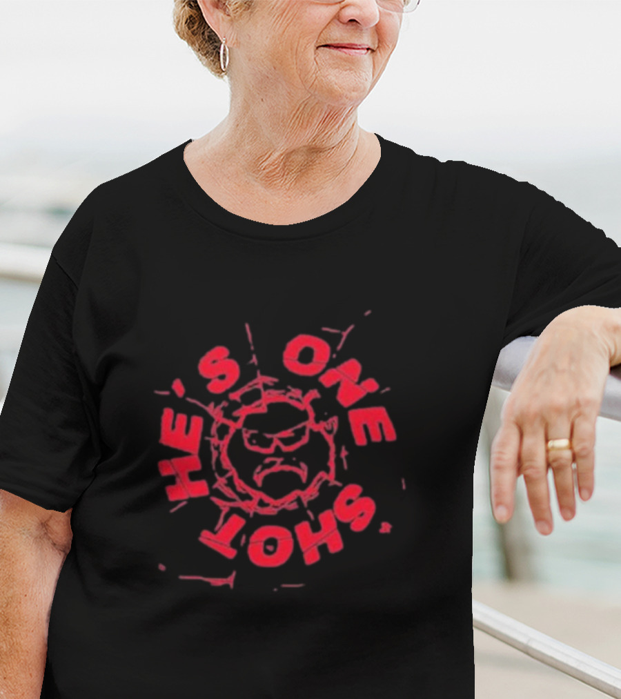 Dr Disrespect He's One Shot Cracked Red Text And Iconic Face T-Shirt