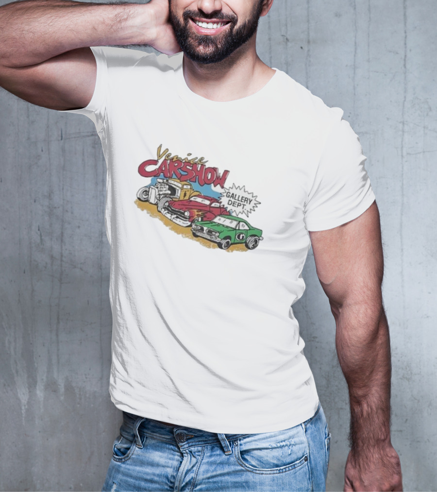 Venice Car Show Gallery Dept Vintage Cars Racing T-Shirt