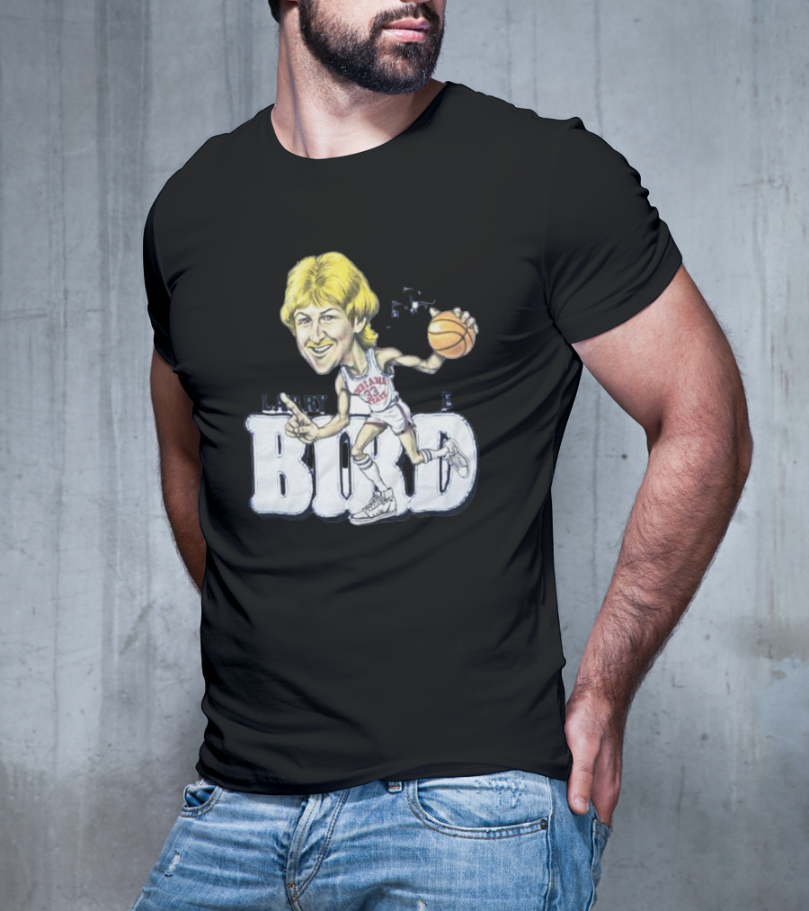 Larry Bird Indiana State Basketball Caricature Signature T-Shirt
