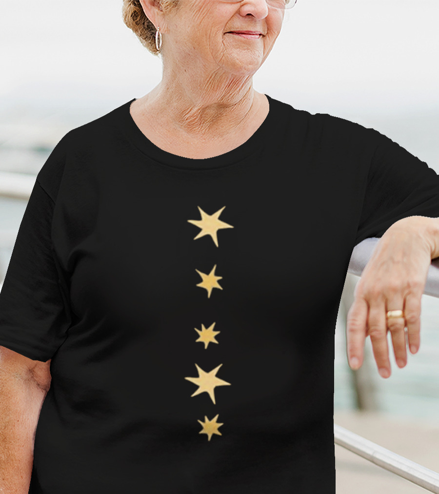 Lor2mg Starry Gold Stars Vertical Alignment T-Shirt