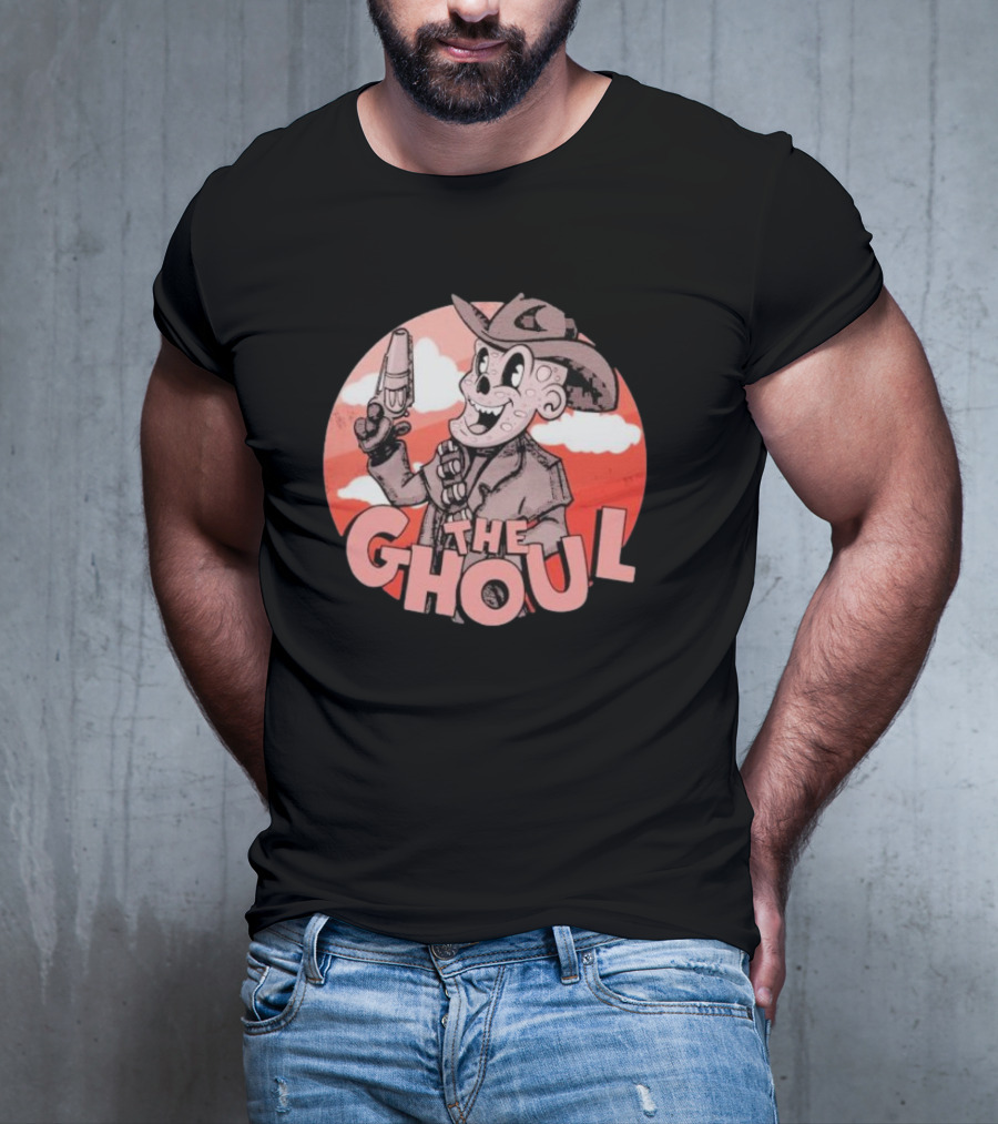 The Ghoul Rubber Hose Style Cowboy Character With Gun In Hand T-Shirt