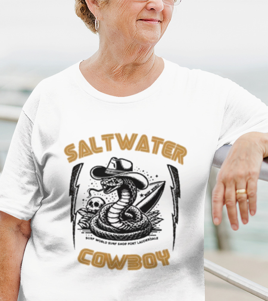 Saltwater Cowboy Surf World Surf Shop Fort Lauderdale T-Shirt