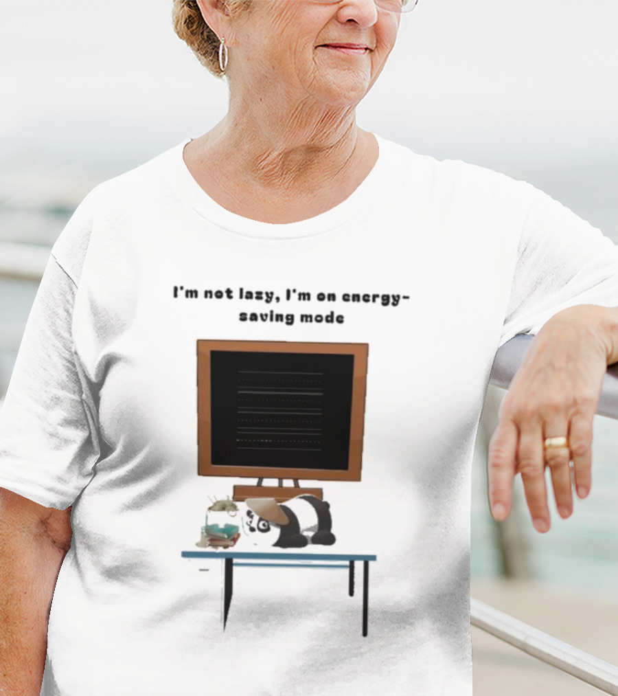 I’m Not Lazy I’m On Energy Saving Mode Cat Relaxing By Television T-Shirt