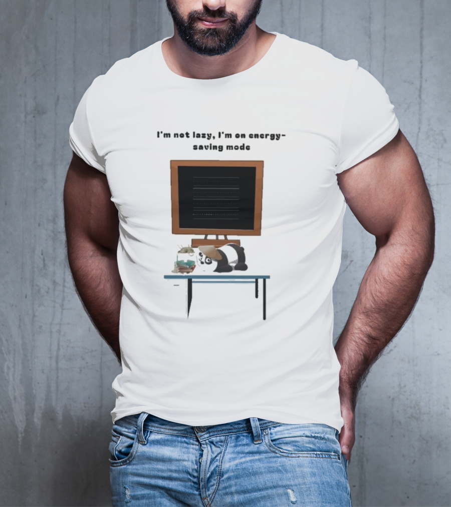 I’m Not Lazy I’m On Energy Saving Mode Cat Relaxing By Television T-Shirt
