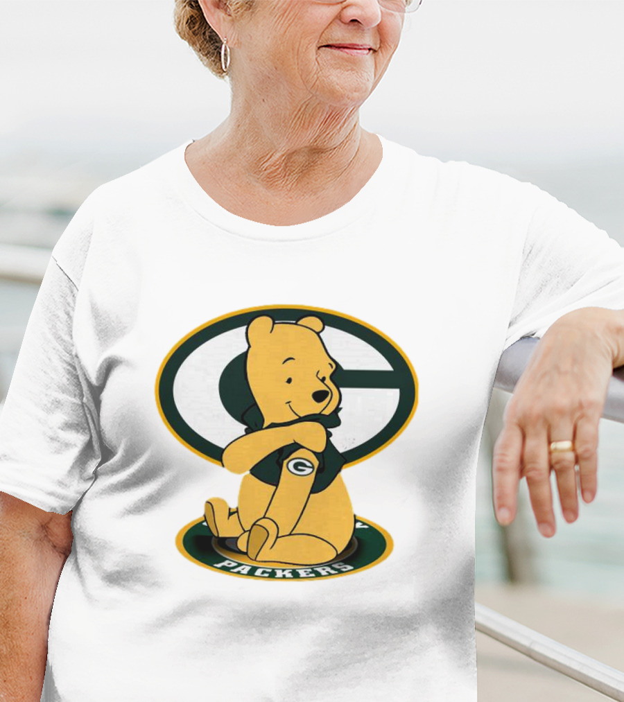 Pooh Green Bay Packers Logo Tattoo T-Shirt