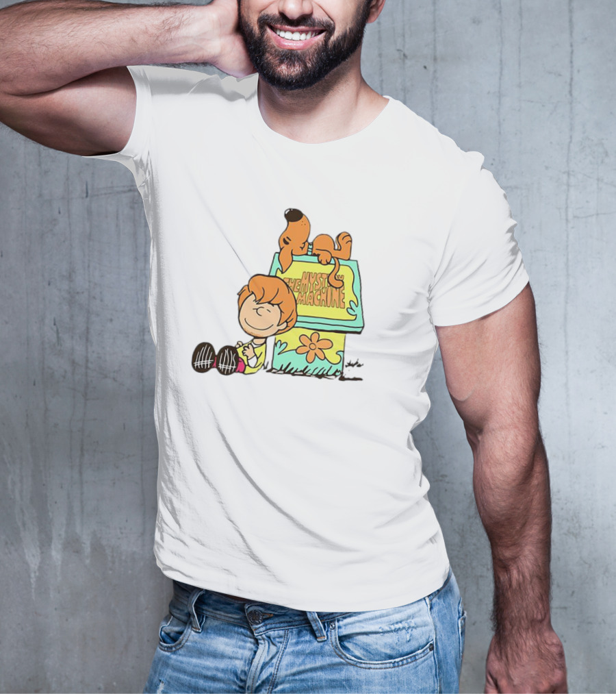 Scooby Doo And Shaggy Rogers Snoopy Style Mystery Machine T-Shirt