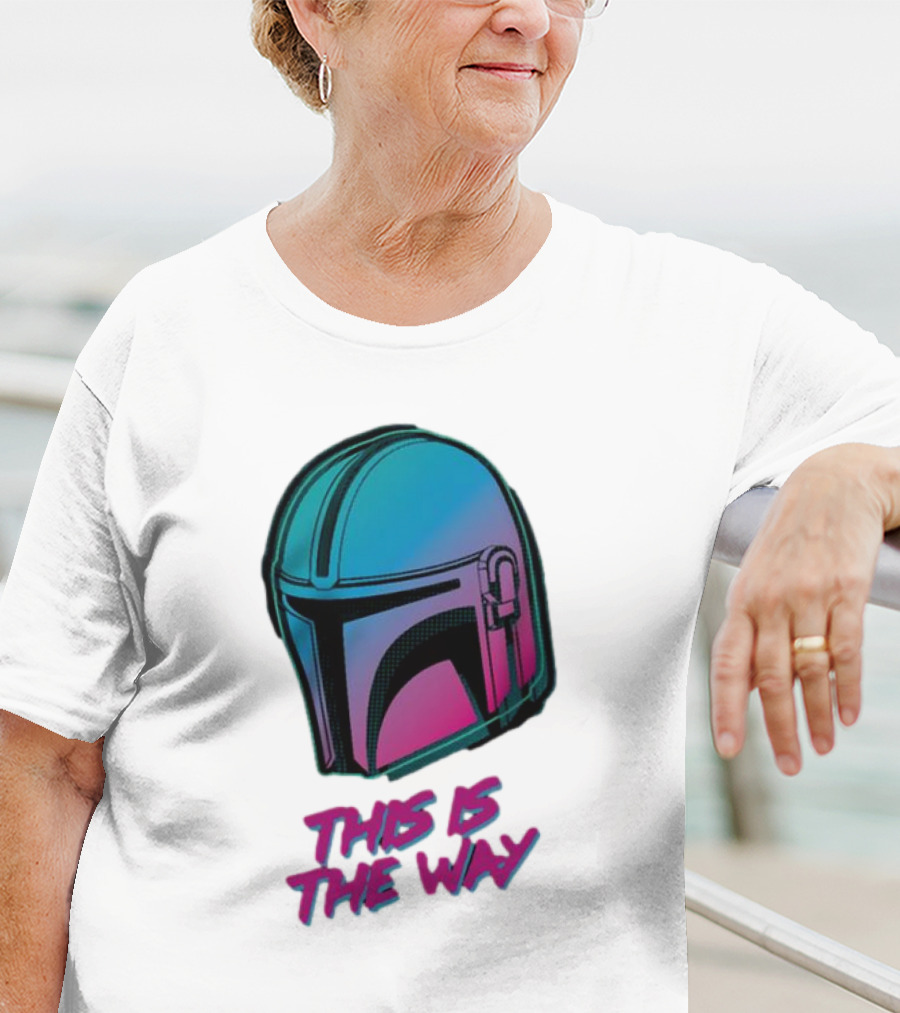 Star Wars The Mandalorian Helmet This Is The Way Neon T-Shirt