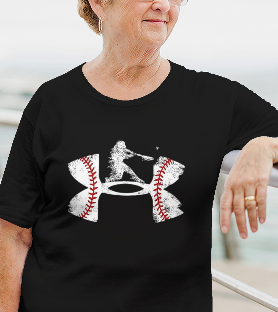 Under Armour Baseball Player Silhouette Logo With Stitching T-Shirt