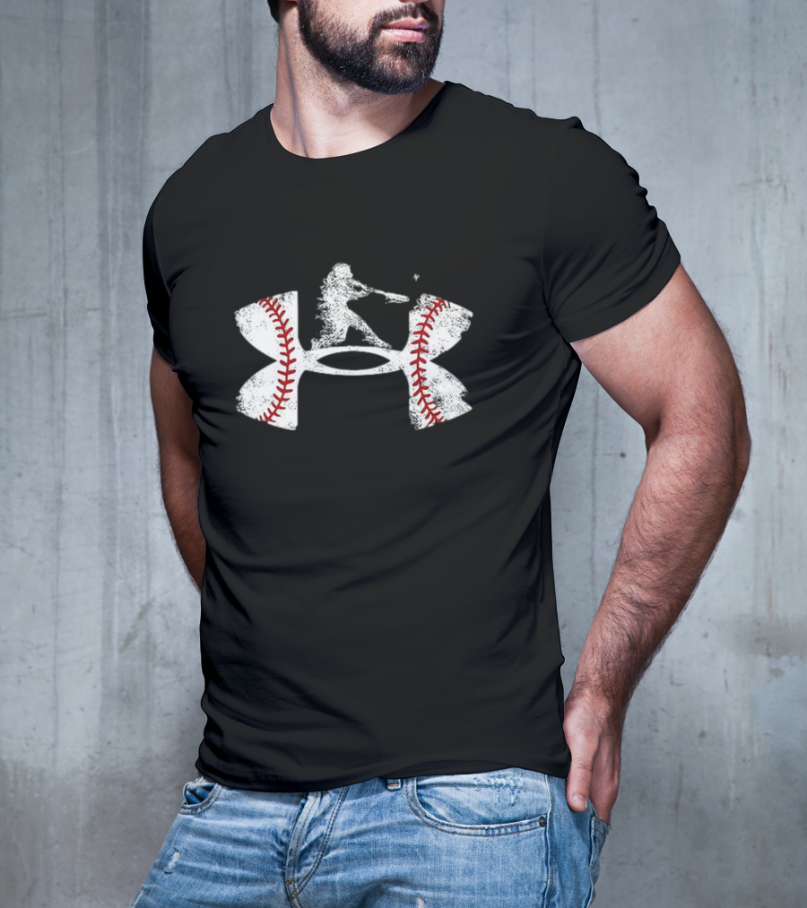 Under Armour Baseball Player Silhouette Logo With Stitching T-Shirt