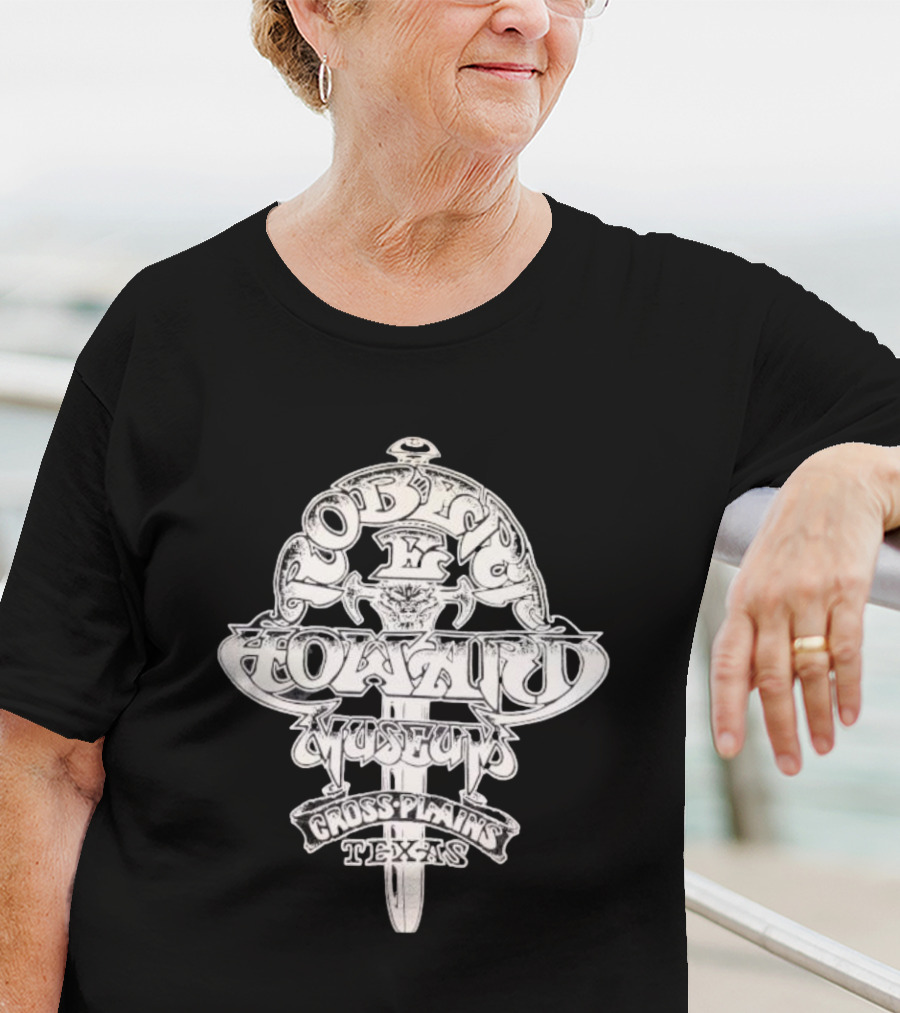 Robert E. Howard Museum Sword Emblem Cross Plains Texas T-Shirt
