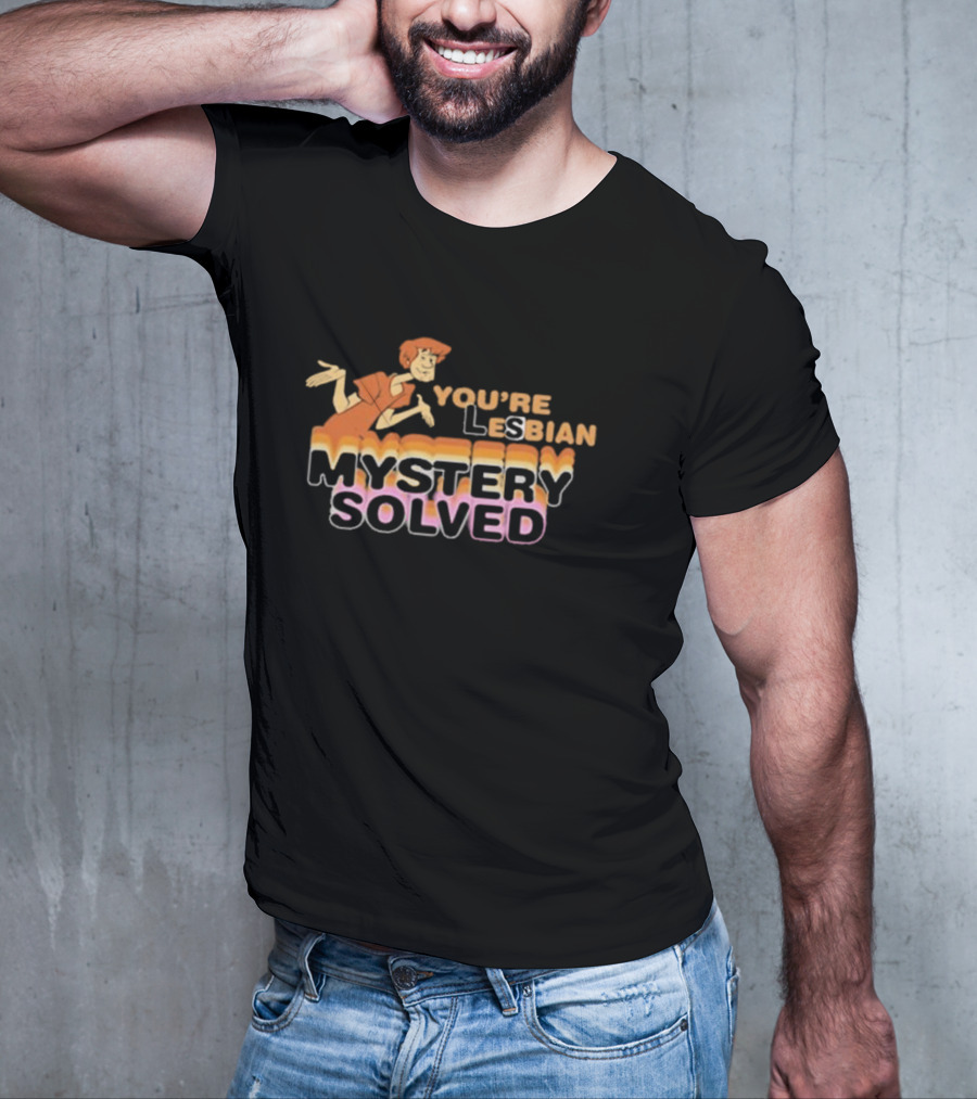 You're Lesbian Mystery Solved Retro Cartoon T-Shirt