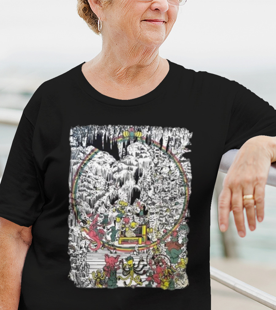 Brian Blomerth Sprinkle’s Glow Mineralogy Psychedelic Cavern Creatures And Vibrant Cosmic Scenes T-Shirt