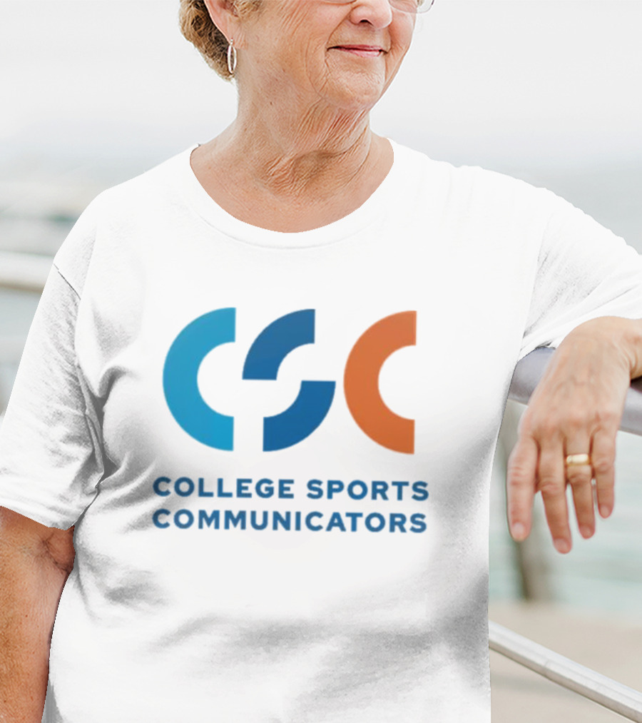CSC College Sports Communicators Blue Orange T-Shirt