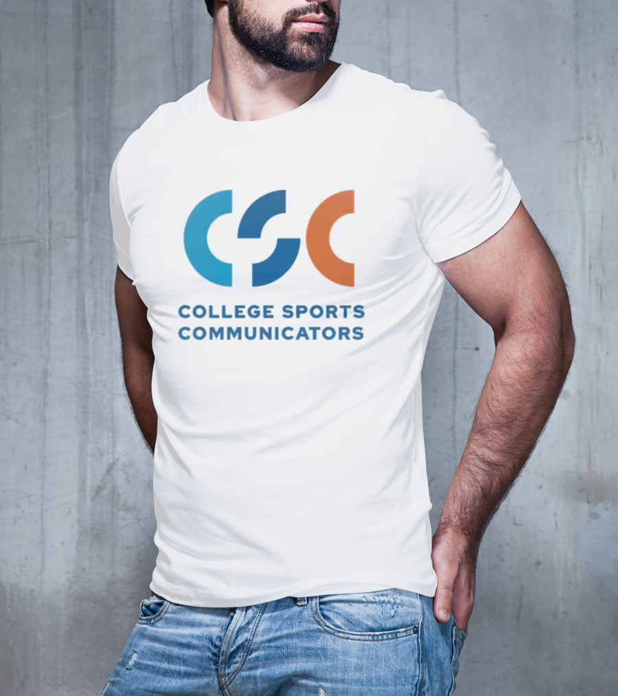 CSC College Sports Communicators Blue Orange T-Shirt