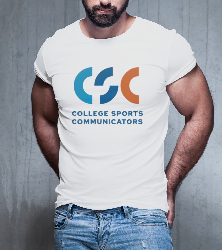 CSC College Sports Communicators Blue Orange T-Shirt